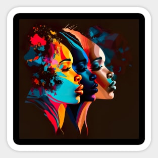 Abstract Womens, generative AI Sticker